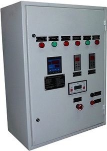 Комплект автоматики котла Е-2.5-0.9ГМ Комплект автоматики котла Е-2.5-0.9 ГМ, предназначен для автоматизации парового котла Е-2.5-0.9 ГМ - топливо: газ-мазут. Автоматика обеспечивает защиту котла, отсечку топлива при исчезновении напряжения питания и при отклонении технологических параметров от нормы, а также автоматический розжиг и регулирование. Комплект автоматики котла Е-2.5-0.9ГМ. Комплектация: Щит управления, МЭО, ЗЗУ, колонка уровнемерная, датчики.